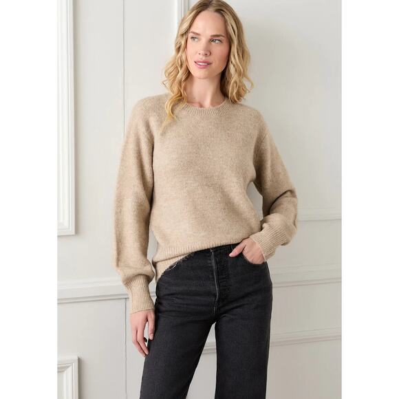 Karen Kane Cozy Blouson Sleeve Sweater – Size Small (Oatmeal) - Picture 2 of 6